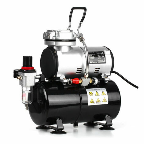 AIRBRUSH - kompresors, 23L/min, 35db, 1,5hp, 3L, Max 6 bar.